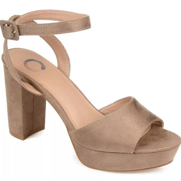 Journee Collection Women's Nairri Platform Block Heel Dress Sandals, Size 8.5 - Picture 1 of 4
